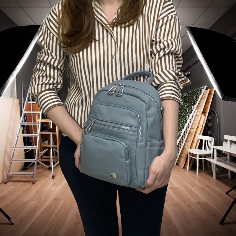 Rucsac de dama Albastru din piele ecologica